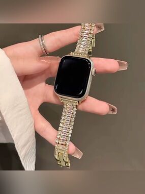 Nordstrom Gold Rhinestone Bracelet Watch Band 38-49mm